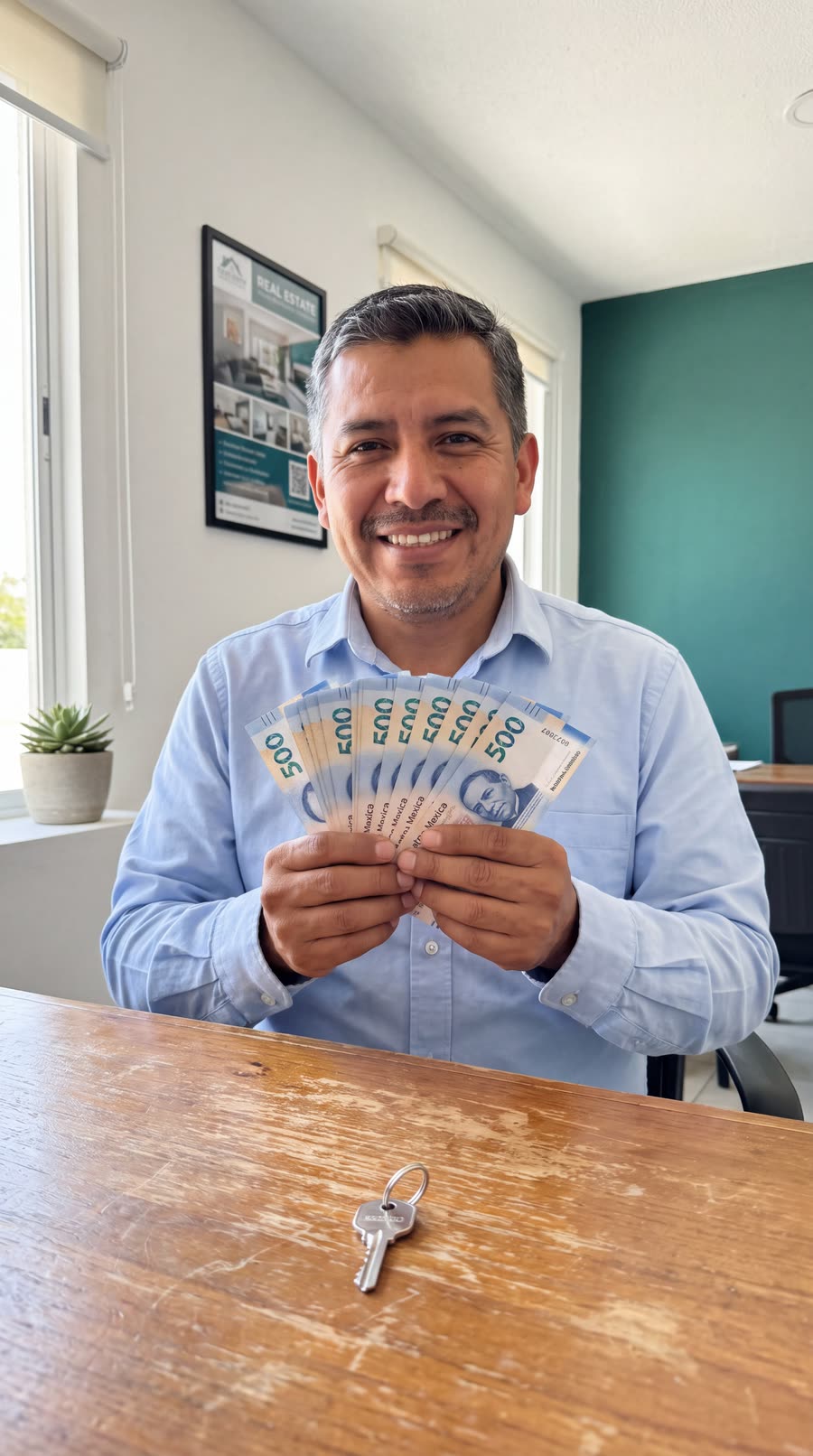 Hombre sonriendo tras vender su casa